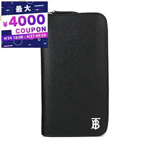 バーバリー BURBERRY 財布 メンズ ラウンドファスナー 長財布 TBロゴ ブラック 8062696 | ブランド【最大4000円クーポン 4/27 9:59迄】