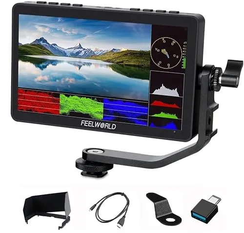 FEELWORLD F5 Pro V4 6インチ フィールドモニター タッチスクリーン デジタル一眼レフカメラ フィールドディレクター 3D LUT F970 外部キット IPS FHD 1920x1080 4K HDMI