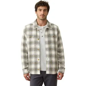 (取寄) マリンレイヤー メンズ マックス ヘリンボーン オーバーシャツ - メンズ Marine Layer men Max Herringbone Overshirt - Men's Natural/Blue Plaid