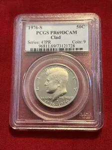 1976-S 50C CLAD、DCAM、PCGS PR69DCAM クラッド、シリーズ 47PR（ケネディ ハーフ ダラー）