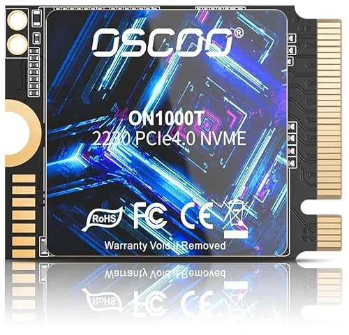 OSCOO 1TB M.2 2230 NVMe SSD, PCIe Gen4x4 内蔵SSD, 最大5200MB/s, 3D NAND, 放熱シール付き, Steam Deck, ASUS ROG Ally, Microsoft Surface, ノートP