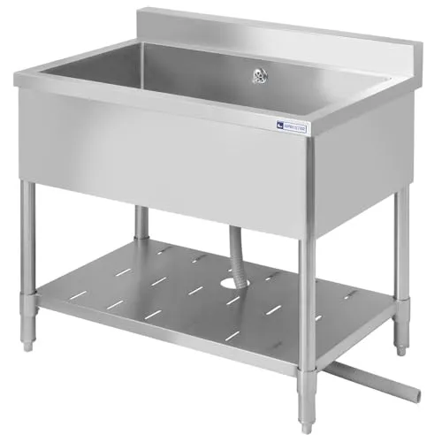 業務用 シンク 1槽式 バックガードあり 高さ850mm ステンレス 1.2mm厚 実用新案登録 900×600×H850 (90cm×60cm×高さ85cm) KS1-9060-H85 KIPROSTAR(キプロスター) 流し台 キッチン 一槽 単槽 流