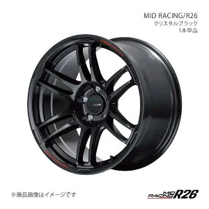 MID RACING/R26 インプレッサ GH6/7/8 アルミホイール1本【17×7.0J 5-100 INSET48 CBK】X195770533480300