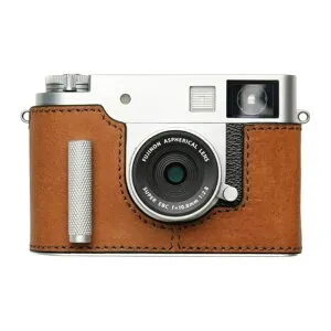 Mr.Stone｜ミスターストーン 富士フイルム X half用 本革ケース ヴィンテージ風 メタルグリップ付 レッドブラウン PTBJ001