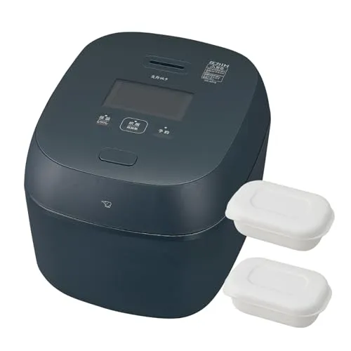 【保存容器セット】象印 炊飯器 1升 炎舞炊き 黒 NX-AA18-BZ + マーナ(marna) 冷凍ごはん容器 小 (2個入り / 電子レンジ/食洗機対応)