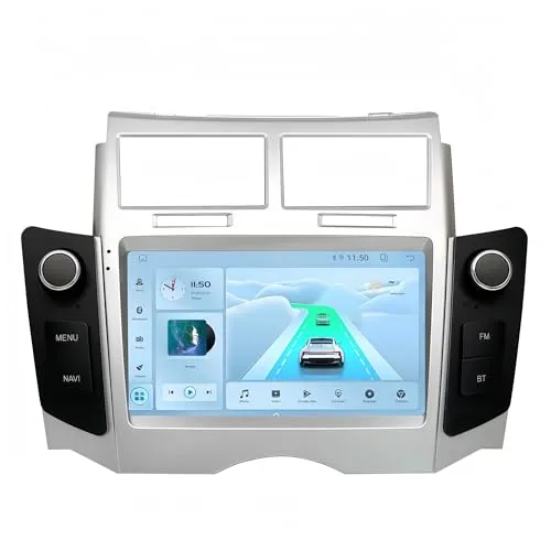 カープレイ と互換性のあるヤリス XP90 Vtiz 2005-2012 Android 14 カーラジオ ワイヤレス Carplay(4CORE 4+64g)