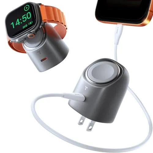 TORRAS FlashEye For Apple Watch 充電器 2in1 45W 急速充電器 タイプc【USB PD/PSE技術基準適合】アップルウォッチ/iPhone/iPad/Android MacBook Air その他各種機器対応 (スペー