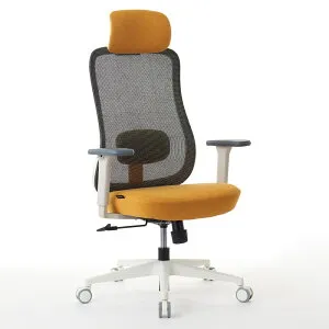 ROOMWORKS(ルームワークス) ワークチェア シンプルベーシック M2シリーズ ホワイトベース（イエロー） RM2-WYE [RM2WYE]