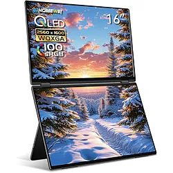 EHOMEWEI USB-C接続 2画面モバイルモニター Xシリーズ XQ-160NW ［16型 /WQXGA(2560×1600） /ワイド /60Hz］