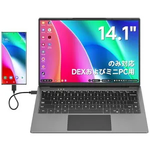 Dopesplay モバイルモニター 14.1インチ DeXおよびMac Mini対応 バッテリー キーボード付き ノートブック拡張ディスプレイ 1080P HDRゲーム IPS液晶パネル 軽量 USBType-C HDMI スピーカー内蔵 ブラック ポ