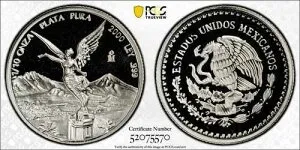 2000年-月 メキシコ 1/10オンス リベルタッド プルーフ PCGS PR69 DCAM トップポップ 発行枚数 1000枚
