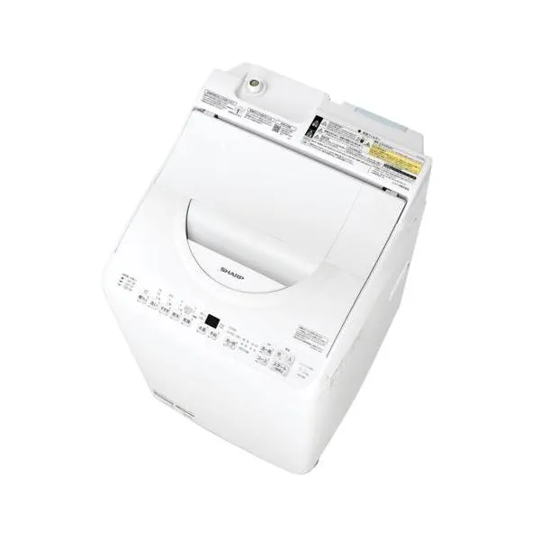 シャープ(SHARP) ES-TX6K-W ホワイト系 タテ型洗濯乾燥機 穴なし槽 洗濯6.5kg 乾燥3.5kg