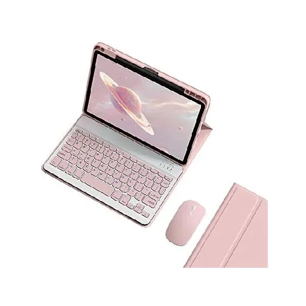 KMXDD Keyboard Case Mouse Compatible with iPad Air 13 inch M2/ iPad Pro 12.9" 6th 5th 4th 3rd Generation Keyboard Case Color Keys Removable B_並行輸入