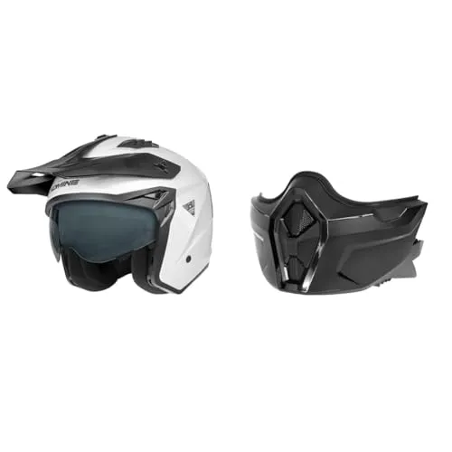 【セット買い】コミネ(KOMINE) バイク用 01-173 HK-173 ストリートジェットヘルメット White M + バイク用 01-182 HK-182 マウスガード HK-173用 Mat Black Free