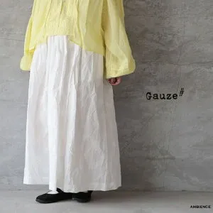 【最大3000円OFFクーポン配布中】Gauze# ガーゼG1155 エンブロイダリーレーススカートMAT WHITE 刺繍 ロングスカート ゆうパック発送 日本製 26春夏