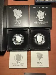 2023-S プルーフ ピース ドルおよび 2023-S プルーフ モーガン ドル/COA 付き