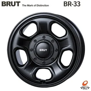【取り寄せ品】送料無料 4本セット ホイールのみ TRISTAR BRUT BR-33 ミリタリーブラック 16インチ 6.5J インセット30 5穴 PCD100/114.3 トライスター ブルート スチールホイール風 アルミホイール カ