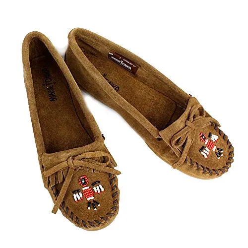 [ミネトンカ] フリンジ ペタンコ シューズ [サンダーバード 2 モカシン] DustyBrown【603】 (US6.5【23～23.5cm】)