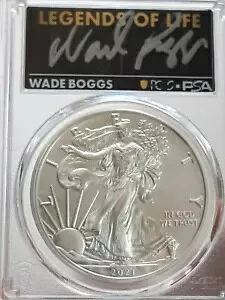 2021 (P) アメリカン シルバー イーグル PCGS MS70 レジェンド オブ ライフ ウェイド ボッグス 1/150
