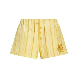 エトロ レディース カジュアルパンツ ボトムス Stripe-print button-fastening short Yellow