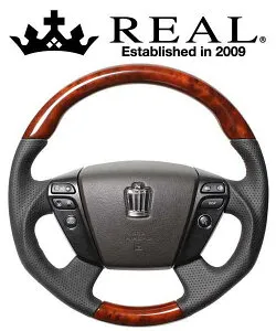 【エントリーでポイント10倍】REAL STEERING オリジナルシリーズ トヨタ クラウンアスリート 200系用 カラー：ミディアムブラウンウッド (H20-BRW-BR)【ハンドル】【自動車パーツ】レアル ステアリ