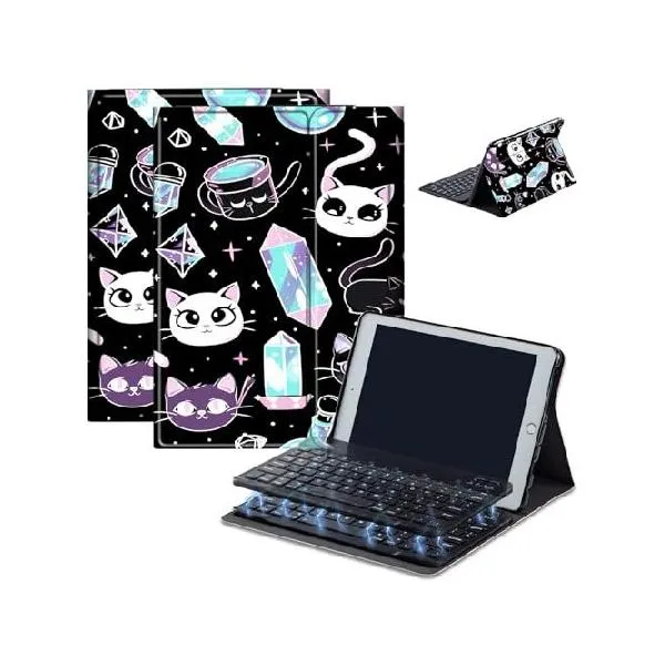 Keyboard Case for Kindle Fire HD 8/HD 8 Plus(2020 Release, 10th ＆ 2022 Release, 12th), Detachable Wireless Bluetooth Keyboard and Auto Sl_並行輸入