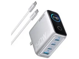 Anker Charger (140W、4 Ports) with USB-C & USB-C ケーブル B2697N41 [シルバー]