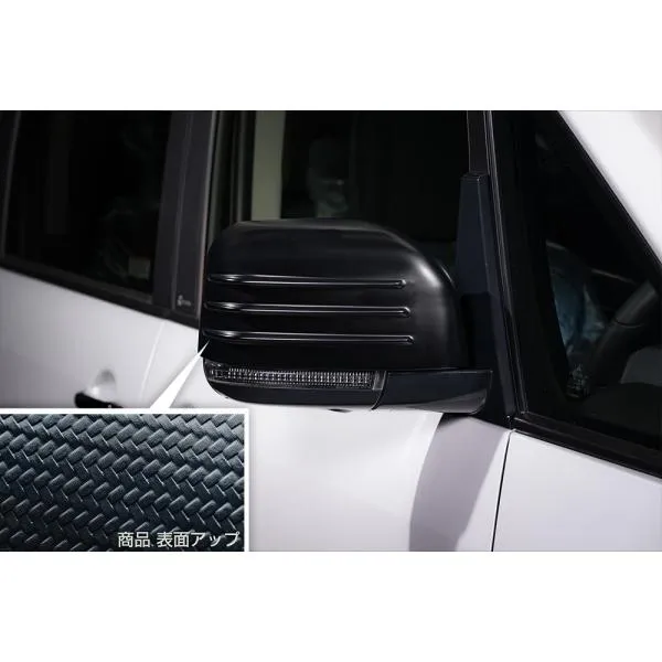 デリカ D:5 ドアミラーカバー カーボン柄ブラック仕様 AES製 未塗装 2961-7050 M'z SPEED CROSS LINE