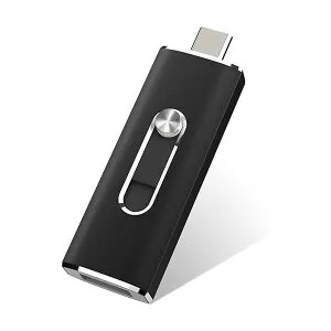 USBメモリ256GB USB 3.1 2in1 Type-C 最大読出速度370MB/s、最大書込速度380MB/sフラッシュドライブデュアルドライブ USBサムドライブ超高速256GB USB Cドライブ (ブラック)