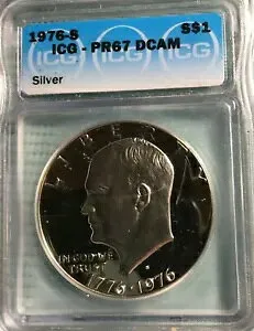 1976 S $1 IKE ドル (シルバー)、ICG PR 67 DCAM