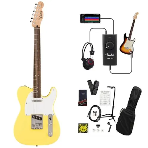 Squier Sonic Telecaster Laurel Fingerboard White Pickguard Canary Yellow 録音＆セッションで上達！Link I/O付き13点セット