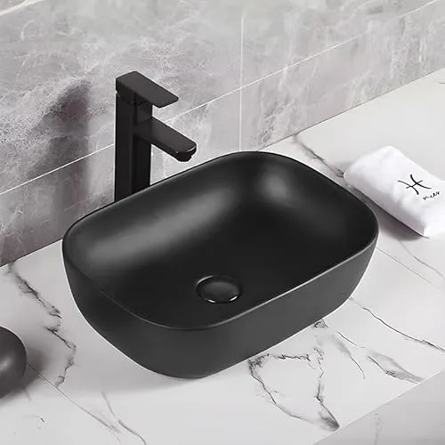 【WNJAPAN】洗面ボウル おしゃれ 陶器製 洗面器 水栓 排水金具 豪華 デザインシンク 洗面台 トイレ 水周り ナチュラル DIY 家具 インテリア 手洗い鉢 洗面シンク 排水ホース付き 和風 洋風 室内 室外 WB-40BKS