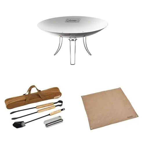 Coleman(コールマン) 【セット買い】 焚火台 ファイアーディスク 直径約45cm 重量約1.6kg 2000031235 + コールマン`(Coleman) 焚き火シート ファイアープレイスシート 約80×80cm