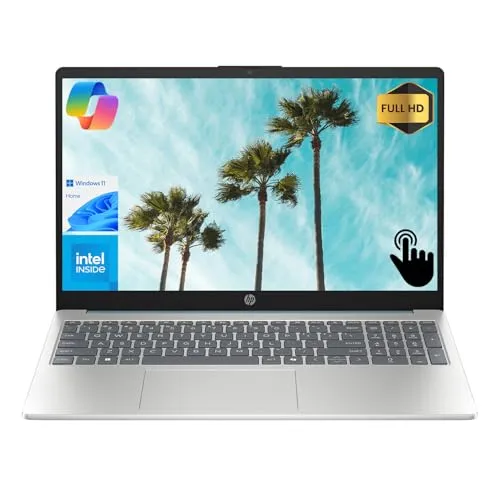 HP 15 AI-Powered Copilotノートパソコン、15.6インチFHDタッチスクリーン、8コアIntel Core i3-N305プロセッサー、32GB RAM、2TB PCIe SSD、HDMI、HDカメラ、テンキーパッド、Wi-Fi 6、