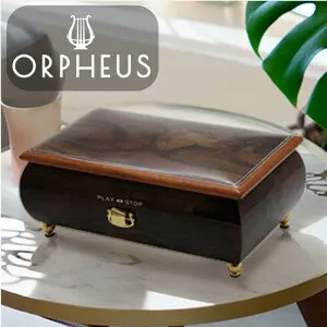 【母の日 記念 プレゼント】カスタムメイドオルゴール30弁 ORPHEUS（オルフェウス） 日本製 突板仕上げ ブラウン 木製 受注生産 本格 高級【EX157】美しい音色 インテリア 大人 女性 男性 贈り