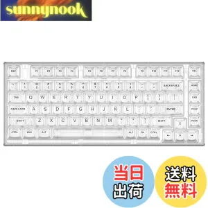 【送料無料】YUNZII X75 PRO 82キーワイヤレス ホットスワップ対応 英語配列 メカニカルゲーミングキーボード 透明キーキャップ BT5.0/2.4G/USB-C ガスケット装着キーボード Windows/Mac用 技適認証取得