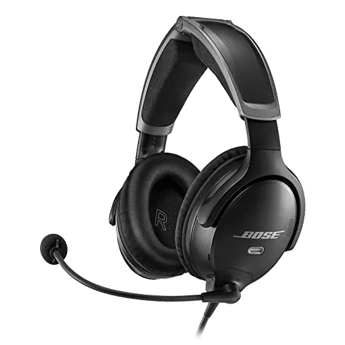 Bose A30 Aviation Headset with Bluetooth, Lightweight Comfortable Design, Adjustable ANR and Noise Cancelling [U174] ? Black