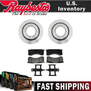 brake disc rotor GMC T6500 2001リアブレーキローターとメタリックブレーキパッドとハードウェア For GMC T6500 2001 Rear Brake Rotors and Metallic Brake Pads & Hardware【並行輸入品】