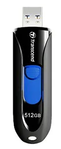 トランセンドジャパン USBメモリー USB3.1(Gen1)/USB3.0対応 スライド式 512GB ブラック(TS512GJF790K) 取り寄せ商品