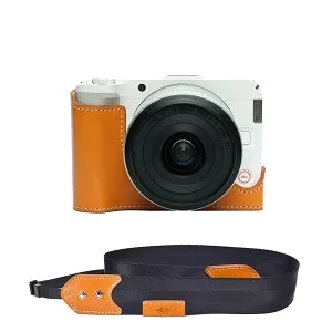 TP Original Canon EOS R50 V 専用 ハンドメイド+Rカメラストラップ 本革 ボディケース ハーフカメラケース バッグ カバー 電池交換便利 底面開閉 手作り 専用対応カメラカバー