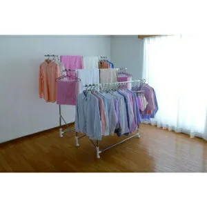 【取寄品】 アイリスオーヤマ 伸縮万能室内物干し H-MS3S 洗濯物干し 伸縮機能 ハンガーストッパー付