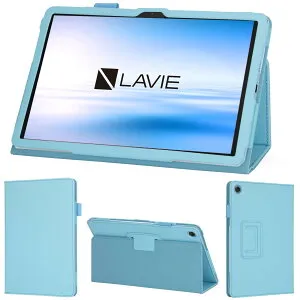 wisers LAVIE Tab T10 T1055/KAS PC-T1055KAS TAB10/F03 PC-TAB10F03タブレットケース (スカイブルー) 10.1インチ 対応 (タッチペン/保護フィルム 付き/スタンドタイプ) タブレットカバー 2025年 新型
