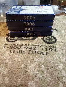 2001年、2002年、および2006年米国（クラッド）造幣局プルーフセット2枚 ロット番号：Psl 1266