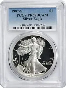 1987-S アメリカン シルバー イーグル ドル PR69DCAM PCGS プルーフ 69 ディープ カメオ
