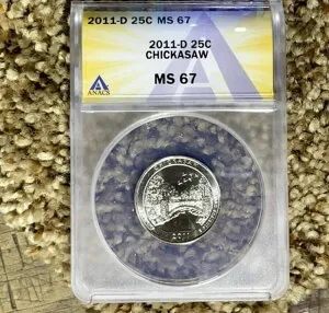 2011 D 25c Anacs MS67 CHICKASAW NP ワシントン州 アメリカ ザ ビューティフル クォーター