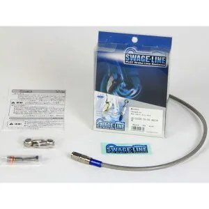 SWAGE-LINE リアホースキット ホースエンド ステンレス ホースカラー クリア STR447 メーカー在庫あり スウェッジライン ブレーキホース・ケーブル類 RF400R/RV