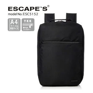 【期間限定最大20％OFFクーポン 4/28（火）9：59まで】ビジネスリュック バッグパック キャリーオン機能付メンズ 黒 ブラック A4対応 2層式ESCAPE'S エスケープ シフレ ESC5152