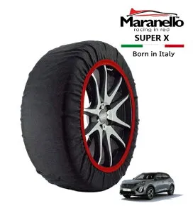 P10倍 エントリー 【Maranello正規品】 スノーソックス マラネロ プジョー 2008 GT 5BA-P24HN05 フロント 215/60R17 17インチ SUPER X 布製 タイヤ チェーン イタリア製
