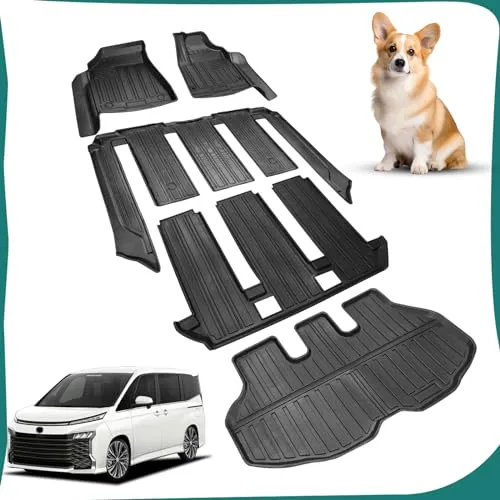 トヨタ ノア NOAH ヴォクシー VOXY 90系 車用フロアマット (1-3列目) +トランクマット 7人乗用 （ りハイブリッド）2022年1月～現行 カスタムフィット TPE 全天候型 防水滑り止め耐汚保護 取付簡単