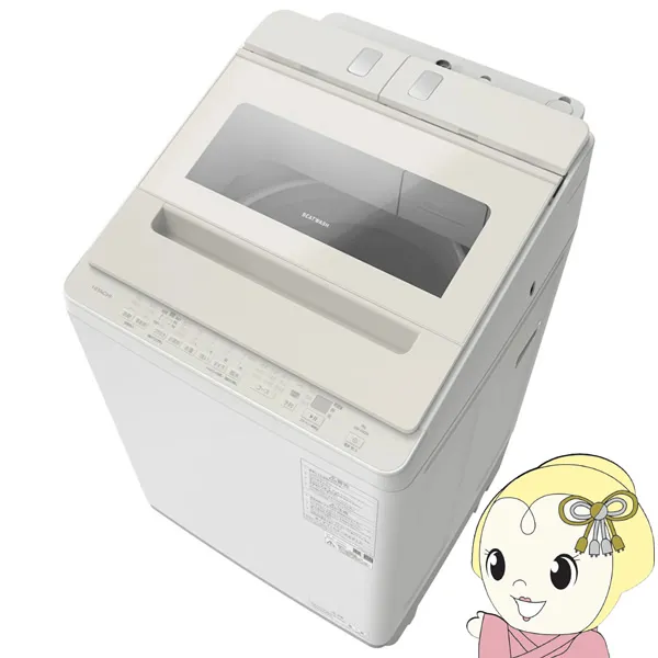 全自動洗濯機 【京都は標準設置込み】 日立 HITACHI 9.0kg サテンベージュ BW-X90M-C/srm